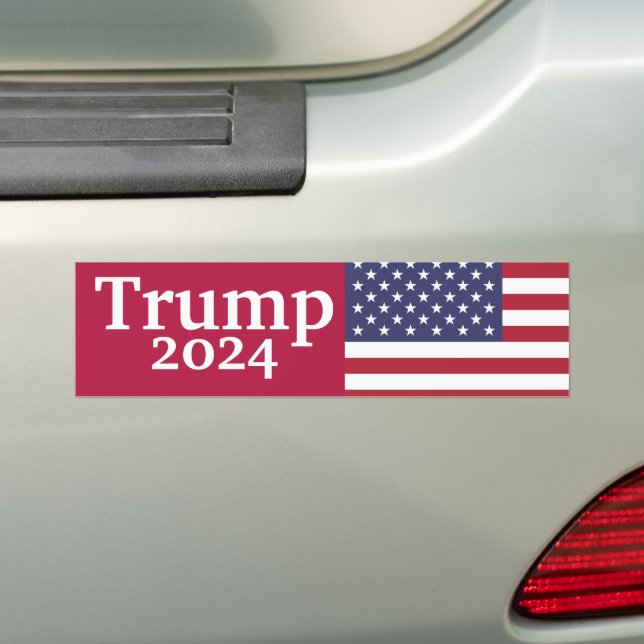 Adesivo Para Carro Red Donald Trump 2024 American Flag (No carro)