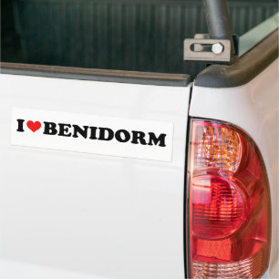 Adesivo Para Carro Red Heart I Love Benidorm Car