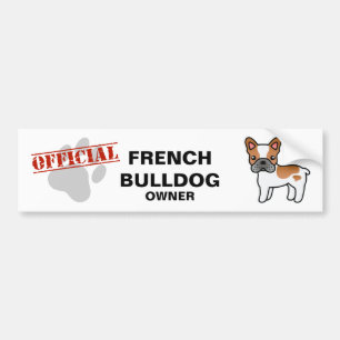 Adesivo Para Carro Red Piebald Cartoon French Bulldog