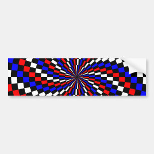 Adesivo Para Carro Red White Blue Checker Spiral por Kenneth Yoncich