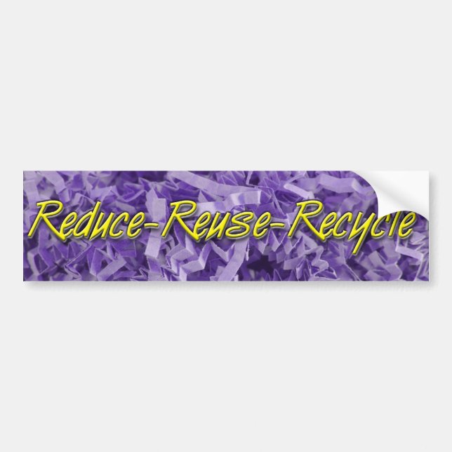 Adesivo Para Carro Reduzir-Reusar-Reciclar roxo (Frente)