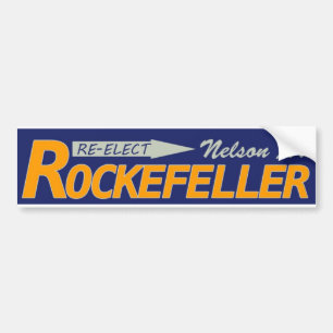 Adesivo Para Carro Reeleita Nelson Rockefeller 1970 Bumper Sticker