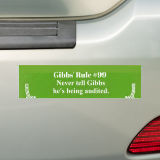 Adesivo Para Carro regra 99 de Gibbs