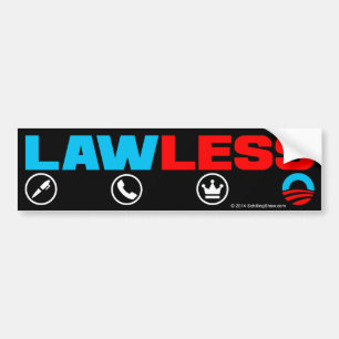 Adesivo Para Carro Rei Obama Sem lei Bumpersticker