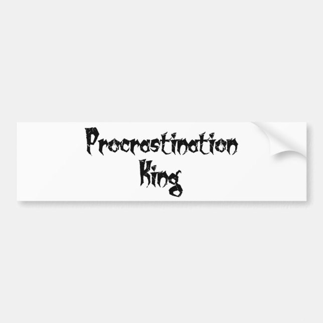 Adesivo Para Carro Rei Procrastinado (Frente)