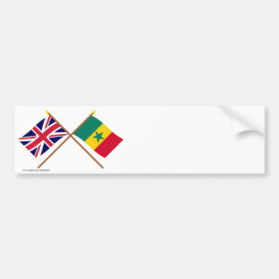 Adesivo Para Carro Reino Unido e bandeiras cruzadas Senegal