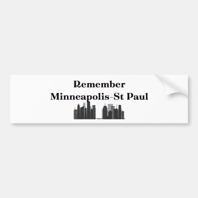 Adesivo Para Carro Remember Minneapolis & St. Paul (Frente)