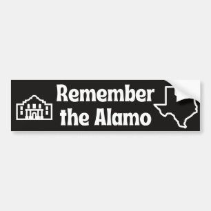 Adesivo Para Carro Remember the Alamo Texas Themed Bumper Sticker