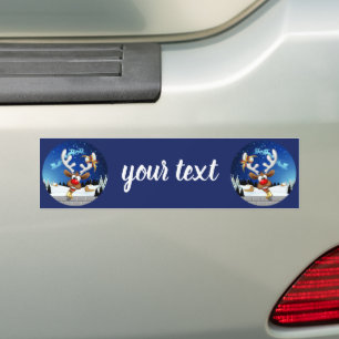 Adesivo Para Carro Rena Fofa Espiando Meme de Natal