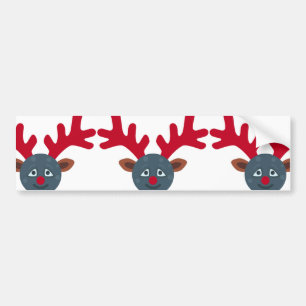 Adesivo Para Carro rena lua emoji de natal