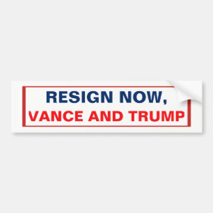 Adesivo Para Carro Renunciar Agora, Vance e Trump
