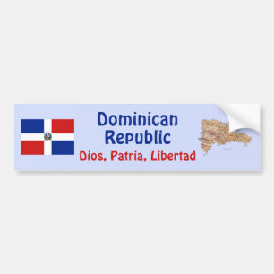 Adesivo Para Carro Rep. Dominicana Flag e Map Bumper Sticker