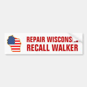 Adesivo Para Carro Repare Wisconsin, caminhante do aviso