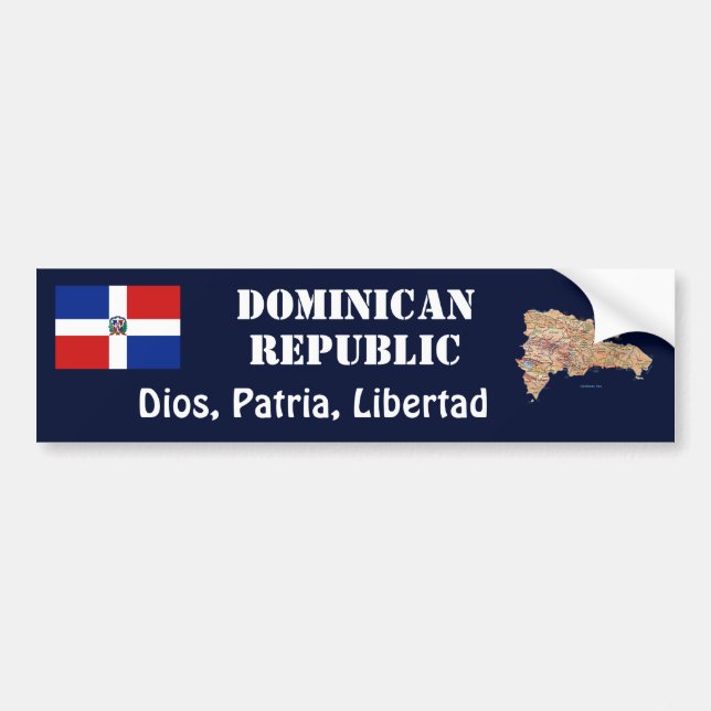 Adesivo Para Carro Representante dominiquense. Bandeira + Autocolante (Frente)