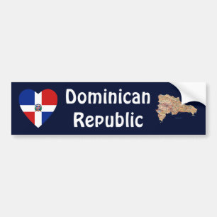 Adesivo Para Carro Representante dominiquense. Coração da bandeira