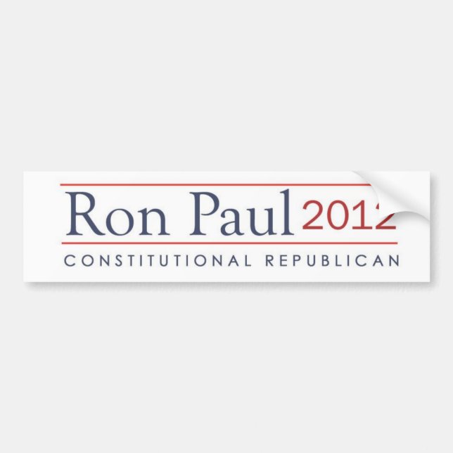 Adesivo Para Carro Republicano constitucional de Ron Paul 2012 (Frente)