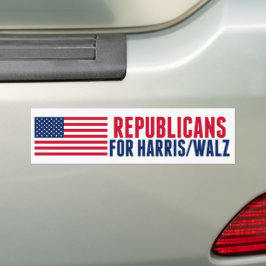 Adesivo Para Carro Republicanos pela Harris Walz American Flag