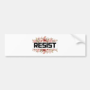 Adesivo Para Carro RESIST: Protesto Político Anti-Trump Floral