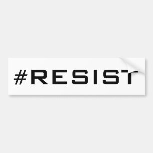 Adesivo Para Carro #Resist, texto preto corajoso no branco, todos os