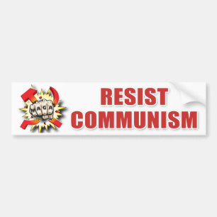 Adesivo Para Carro RESISTA o martelo e a foice despedaçados COMUNISM