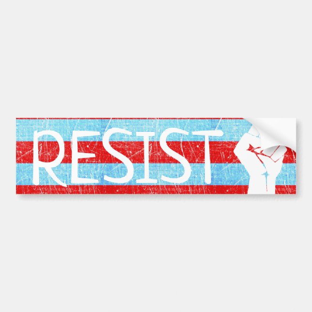 Adesivo Para Carro Resistir punho Anti-Trump Bumper Sticker (Frente)