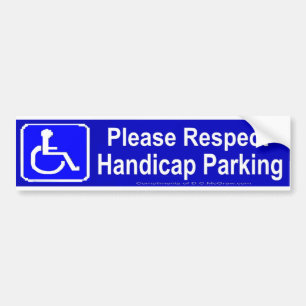 Adesivo Para Carro Respeite por favor o estacionamento da desvantagem