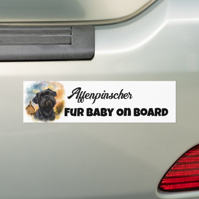 Adesivo Para Carro Retrato de Fazenda Rústica do Cão-Affenpinscher (No carro)