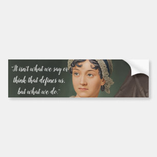 Adesivo Para Carro retrato e citação de Jane Austen