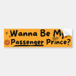 Adesivo Para Carro Retro Wanna Be My Passenger Prince
