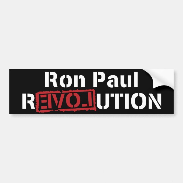 Adesivo Para Carro Revolução de Ron Paul (Frente)