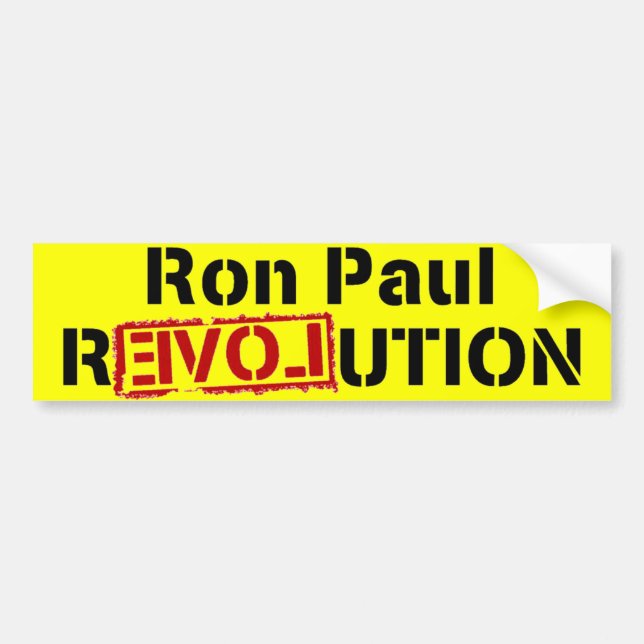 Adesivo Para Carro Revolução de Ron Paul (Frente)