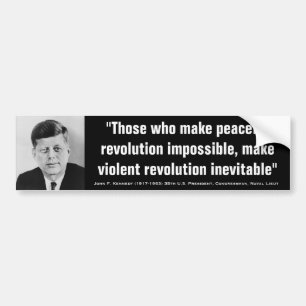 Adesivo Para Carro Revolução violenta de JOHN F. KENNEDY inevitáve