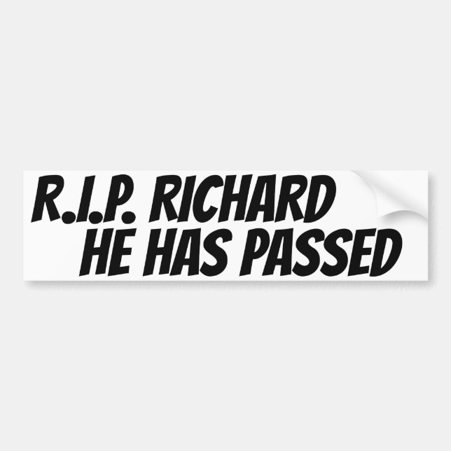 ADESIVO PARA CARRO RICHARD HAS PASSED (Frente)