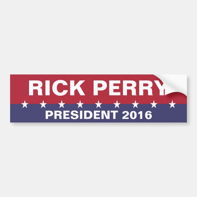 Adesivo Para Carro RICK PERRY para o Presidente 2016 (Frente)