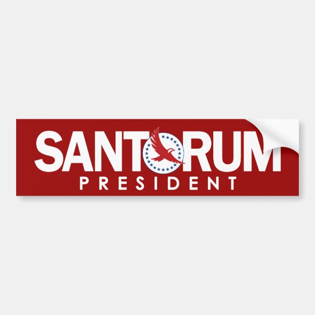 Adesivo Para Carro Rick Santorum para Presidente (Frente)