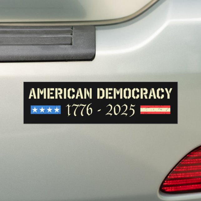 Adesivo Para Carro RIP American Democracy 1776-2025 Anti-Trump (No carro)