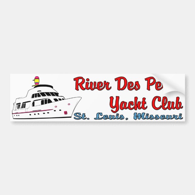 Adesivo Para Carro River Des Peres Yacht Club Bumper Sticker (Frente)