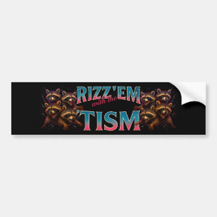 Adesivo Para Carro Rizz Em Com O Tism Meme Autismo Raccoon Engraçado