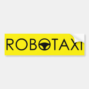 Adesivo Para Carro Robotaxi Bumper Sticker "Yellow Cab Edition"