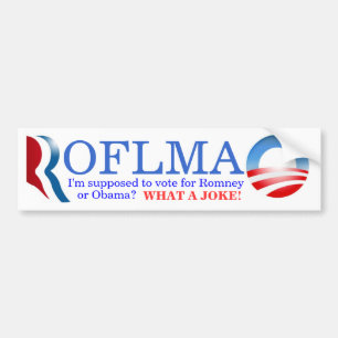 Adesivo Para Carro ROFLMAO - Voto Romney ou Obama?
