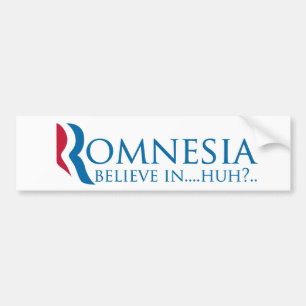 Adesivo Para Carro Romnesia - acredite em Huh? Definição de Romney