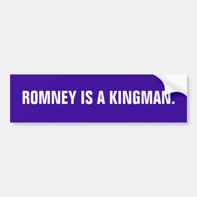 Adesivo Para Carro Romney é um Kingman. (Frente)