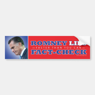 Adesivo Para Carro Romney encontra-se Fato-Verificação Bumpersticke