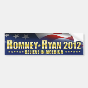 Adesivo Para Carro Romney - Ryan acredita em América
