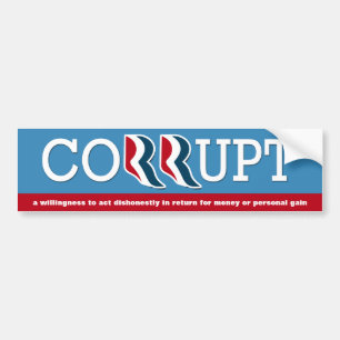 Adesivo Para Carro Romney & Ryan - corrompa