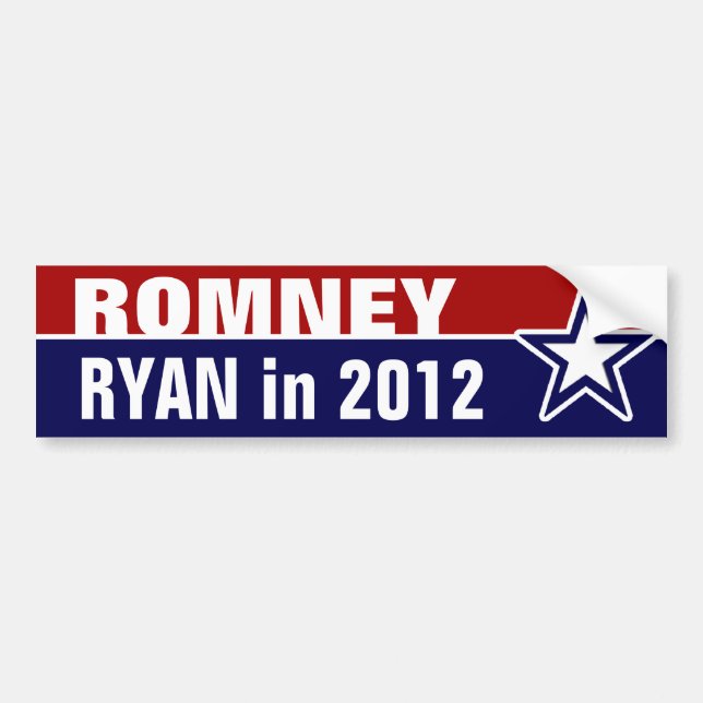 Adesivo Para Carro Romney Ryan em 2012 (Frente)