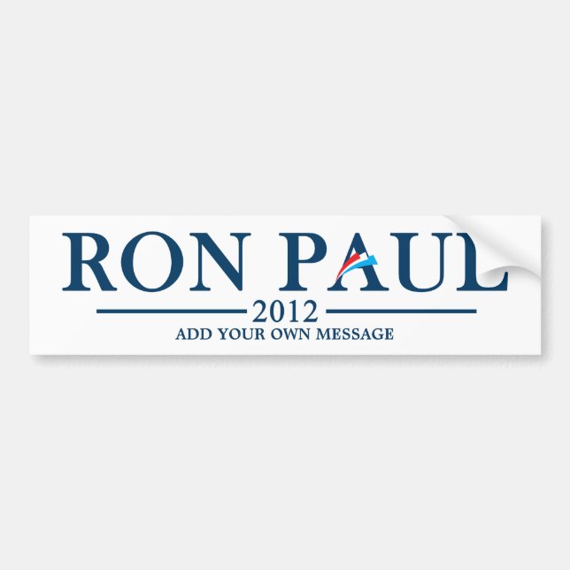 Adesivo Para Carro Ron Paul 2012 - Adicione seu próprio texto (Frente)