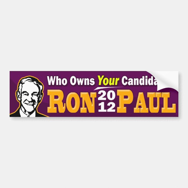 Adesivo Para Carro Ron Paul 2012 - Quem possui SEU candidato? (Frente)