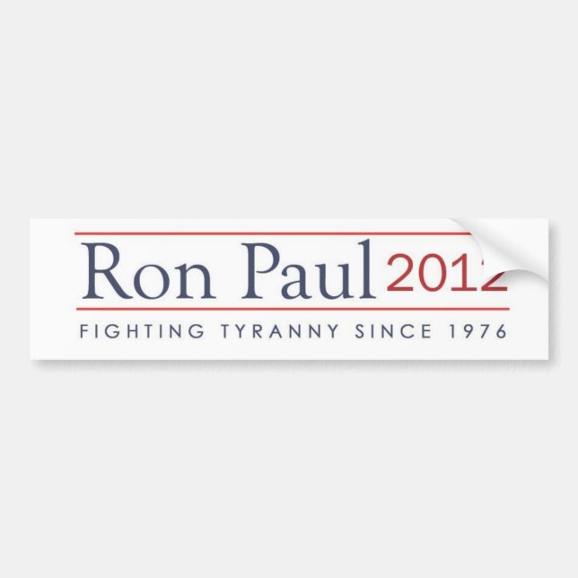 Adesivo Para Carro Ron Paul 2012 tiranias de combate desde 1976 (Frente)