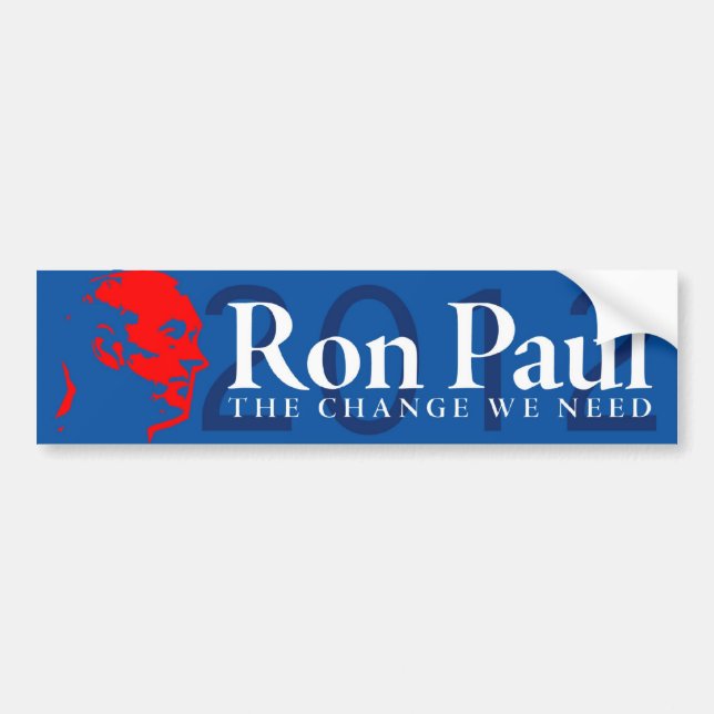 Adesivo Para Carro Ron Paul - a mudança que nós precisamos (Frente)